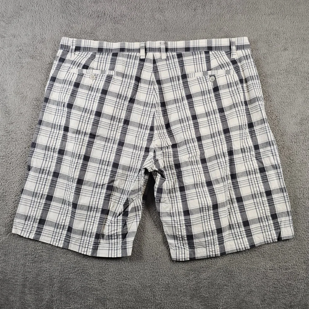Pronto‎ Uomo Blue Mens Plaid Shorts Navy White Cotton Size 46 NEW